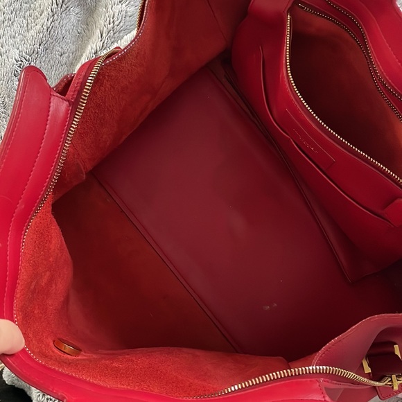 Medium Classic YSL Cabas bag RED w/ twilly scarf - Picture 9 of 16